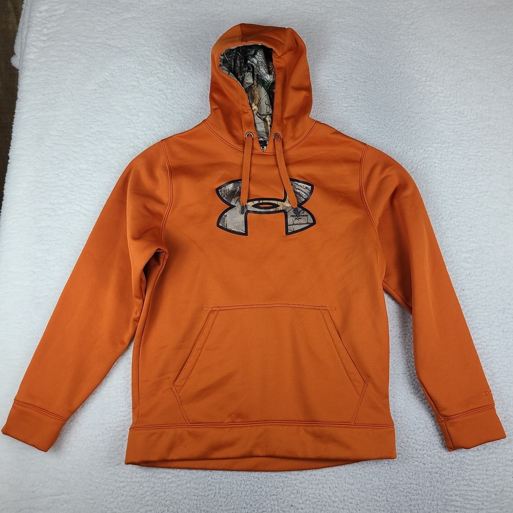 Under Armour Storm Hoodie Mens Medium Dark Orange Loose Realtree